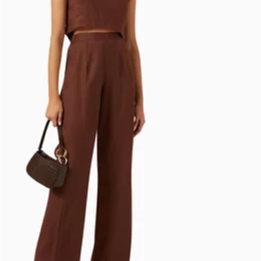 Posse Chocolate Wide Leg Linen Trousers